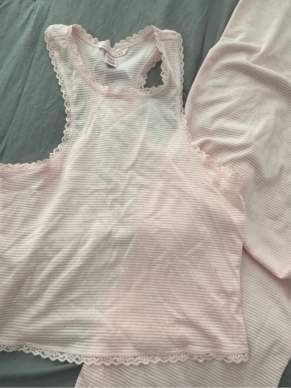 Victoria's Secret Light Pink Ribbed Tank & Wide-Leg Lounge Set - Picture 6 of 9